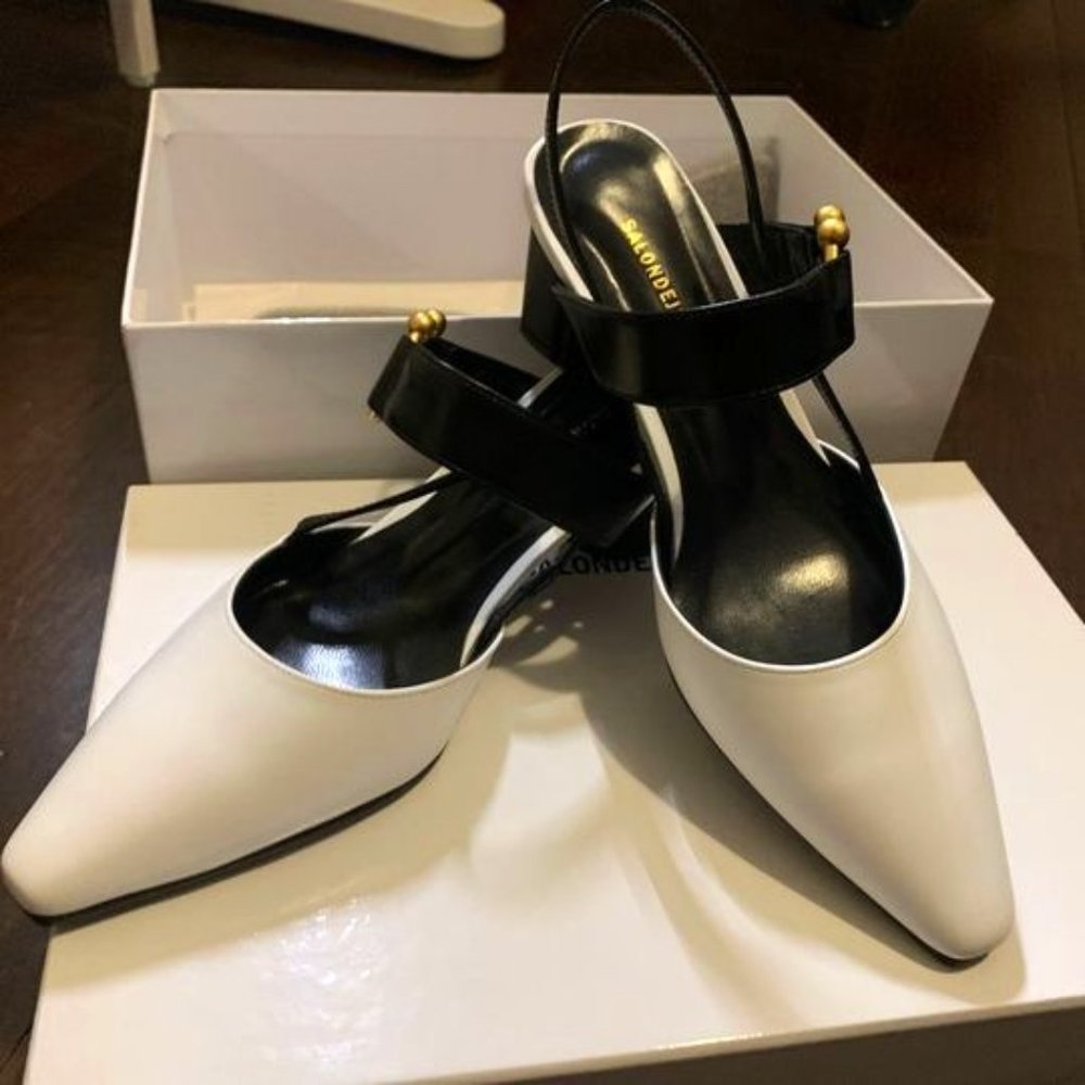 Korean Designer Salondeju White Lady Ball Heels